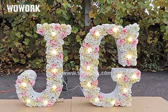 floral letter with bulb-24inch