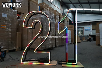 Metal frame Neon light number-1.2m