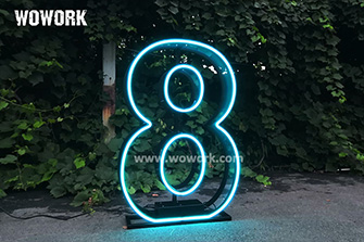 Metal frame Neon light number-8