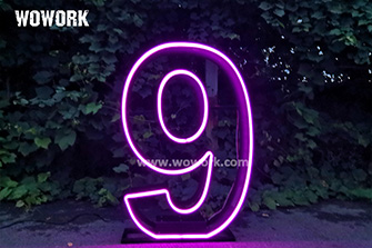 Metal frame Neon light number-9