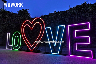 Metal frame Neon letter light-love